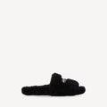 Fur Black Balenciaga Slides
