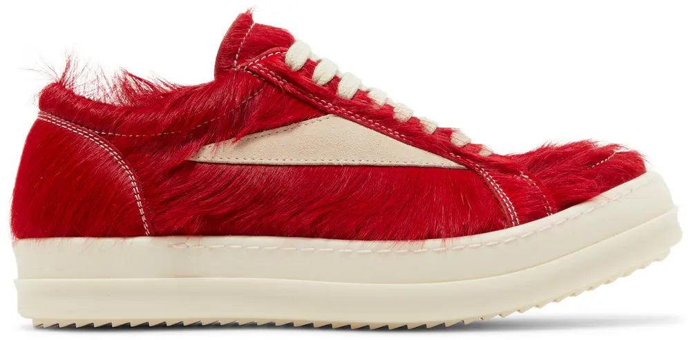 Rick Owen Fur Low Top RED